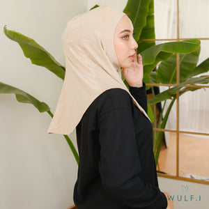 Wulfi Hijab Basic Sport Technology Dingin Nude / Bergo Nude Bahan Lycra