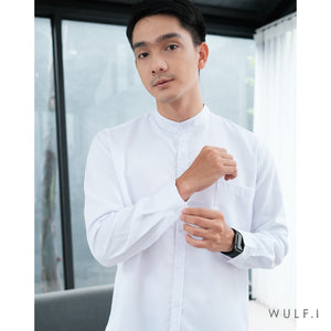 Wulfi Atasan Kemeja Pria Koko Shirt Long Sleeve White