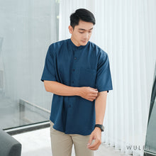 Muat gambar ke penampil Galeri, Wulfi Atasan Kemeja Pria Koko Shirt Short Sleeve Navy
