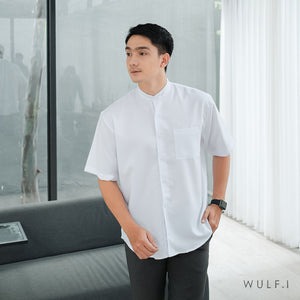 Wulfi Atasan Kemeja Pria Koko Shirt Short Sleeve White