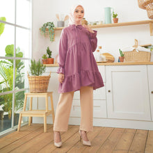 Muat gambar ke penampil Galeri, Wulfi Atasan Tunik Kiyowo Lilac Bisa Untuk Bumil dan Busui Lengan Panjang Baju Muslim
