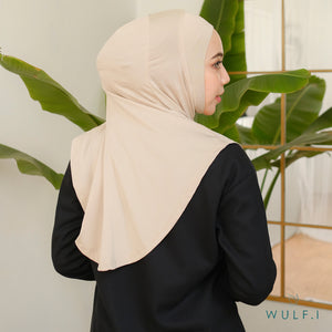 Wulfi Hijab Basic Bahan Sport Technology Dingin Wide Nude / Bergo Nude Instan Bahan Lycra